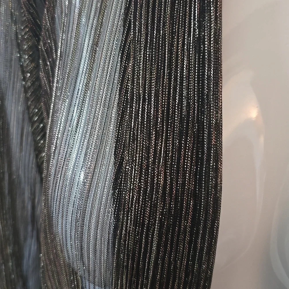 I.N. Studio Gold Blsck Metallic Evening Sheer Cardigan cover up jacket NEW - Picture 2 of 6